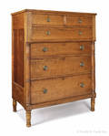 Pennsylvania Sheraton tiger maple chest of drawers ca 1840