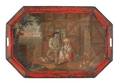 French painted tin tole tray 19th c