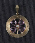 Amethyst and diamond charm