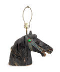 Carved and painted pine carousel horse head