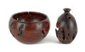 Two contemporary pieces of burl treenware