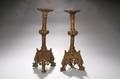 Pair of Bronze Ecclesiastic Candlesticks