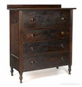 Sheraton walnut chest of drawers