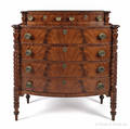 Massachusetts Sheraton mahogany bowfront chest of drawers ca 1815