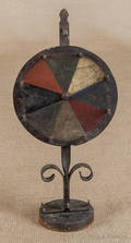 Painted forged iron table top gaming wheel late 19th c