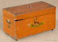 New England painted basswood trinket box early 19th c