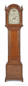 New England Federal mahogany tall case clock ca 1810