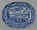 Historical blue Staffordshire platter