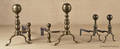 Two pair of brass andirons