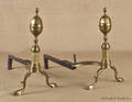 Pair of Federal brass andirons