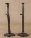 Pair of large tin hogscraper candlesticks