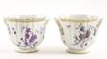 Pair of French Porcelain Cache Pots Floral Motif
