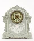19th C Jasperware Mantle Clock Gilbert Clock Co