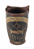 American painted leather fire bucket 19th c