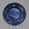 Historical blue Staffordshire Highlands near Newburgh plate 19th c