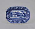 Historical blue Staffordshire St Paul Church Boston small platter 19th c