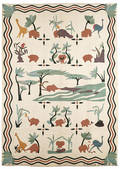 Appliqu quilt with African animals