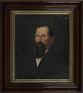 American oil on canvas portrait of a gentleman