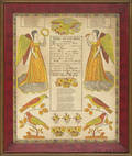 G S Peters printed and hand colored fraktur