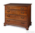 New England Chippendale cherry chest of drawers