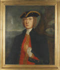 English oil on canvas portrait of a gentleman in military dress ca 1800