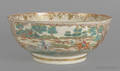 Chinese export Mandarin palette hunt bowl ca 1800