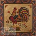 Contemporary oil on velvet theorem of a rooster