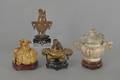 Four Chinese carved hardstone censors