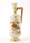 19th C Royal Worcester Ewer w Gilt Floral Motif