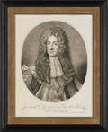 Four English mezzotints of gentlemen and ladies