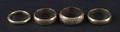 Four 18K yellow gold wedding bands