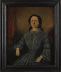 Oil on canvas portrait of a seated woman