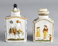 Two Prattware tea caddies 19th c