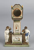 Prattware figural watch hutch 19th c