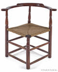New England stained Queen Anne maple corner chair