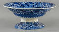 Historical blue Staffordshire Boston State House compote 19th c