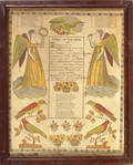 Four GS Peters printed and hand colored fraktur