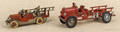 Two Hubley cast iron ladder trucks