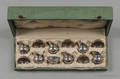 Cased set of German 800 silver individual salts and creamers