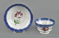 Blue spatter cup and saucer 19th c