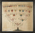 Ink and watercolor Ernst family tree 18th c