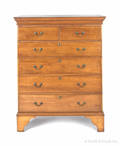New England Queen Anne cherry semitall chest ca 1760