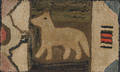 American hooked rug with dog ca 1900