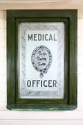 Antique Medical Officer Etched Mirror
