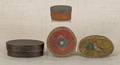 Three painted trinket boxes 19th c