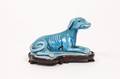 Chinese Sea Dog Porcelain Figurine wBlue Glaze
