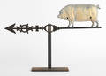 Gilt tin pig weathervane