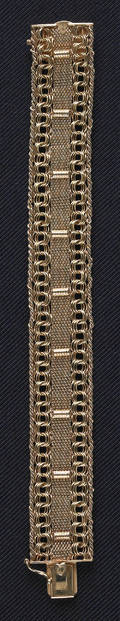 14K yellow gold mesh wide bracelet