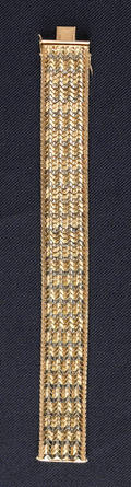 18K multitone gold wide bracelet