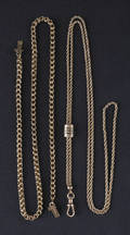 Two 14K yellow gold chains